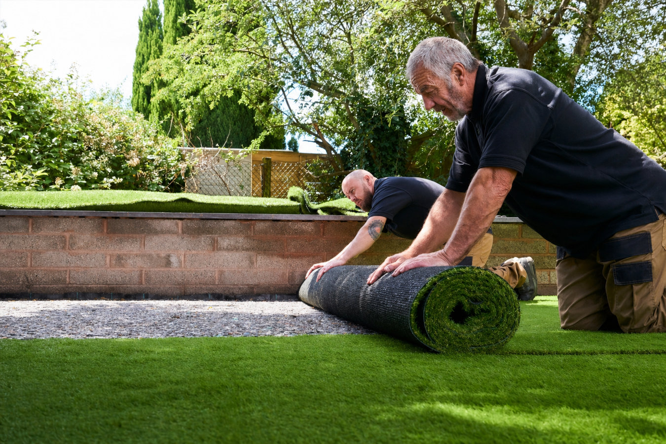 Artificial turf installation in Edinburg, TX